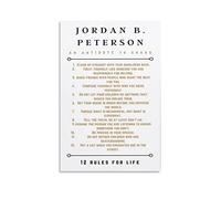 QINGYUAN Jordan Petersons 12 Rules For Life Motivational Inspirational Quotes Poster Picture Print Canvas Poster Wall Art Modern Home Artworks 12x18inch(30x45cm)