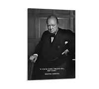 QINGYUAN Winston Churchill Motivational Inspirational Quotes Poster Canvas Wall Art Picture Print Modern Family Bedroom Decor Posters 12x18inch(30x45cm)
