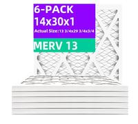 Qingzhug MERV 13 14x30x1 Air Filter (4-Pack), Cotton, Compatible with Air Cleaner, Air Conditioner, Furnace, Heat Pump