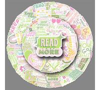 QINGZHUO-100 Danish Pink Learning Inspirational English Stickers Small Fresh Short Sentences Decorate Mobile Phone Stickers