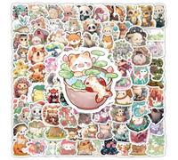 QINGZHUO-100 Happy Zoo Stickers Cartoon Small Animal Handbook Material Luggage Student Stationery Stickers