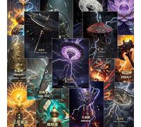QINGZHUO-100 Pieces of Ancient Mythology Stickers, Traditional Chinese Culture Inheritance Materials, Stickers, DIY Decoration, Mobile Phone Notebook, Waterproof