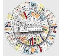 QINGZHUO-50 Ancient Poems Graffiti Text Chinese Style Creative DIY Skateboard Phone Case Luggage Sticker Waterproof