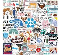 QINGZHUO-50 Cartoons Veterinary Graffiti Stickers Decoration Suitcase Pen Guitar Notebook Waterproof Possible
