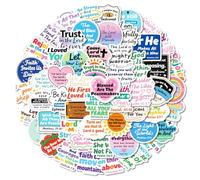 QINGZHUO-50 English Inspirational Text Stickers Bible Short Sentences Motivational Graffiti Sticker Batch