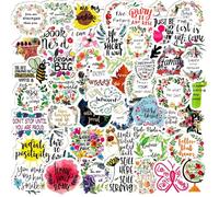 QINGZHUO-50 Inspirational Text Sentences, Graffiti Stickers, Trolley Cases, Notes, Stationery Boxes, English Stickers