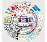 QINGZHUO -50 Love Music Graffiti Stickers Creative English Short Sentences Decorate Phone Case Water Cup Guitar Stickers