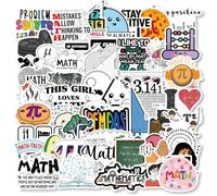 QINGZHUO-50 Math Subject Formula Stickers, Vinyl Waterproof Aesthetic Sticker Pack for Laptop Classroom Reward Skateboard Water Bottle, Adult Girls