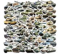 QINGZHUO-50 Pcs Cartoon Tank Graffiti Stickers Decorated Guitar Notebook Luggage DIY Waterproof Stickers