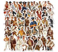 Qingzhuo-mid-Century American Modern Men 50 Pieces Hip Hop Suit Street Culture Vintage Sticker Outdoor Waterproof Stickers