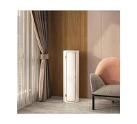 Qinhaixi 360° Rotating Shoe Rack - Modern PVC & Metal Design, Space-Saving Round Cabinet, Stylish Shoe Storage Tower for Organized Happiness & Light Chasing