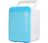 Qinhaixi Car Refrigerator Portable 10L dual-cooled car refrigerator car general material ABS voltage 12V car 220V home power 50 weight 4kg size 35 * 25 * 23 cm, blue white