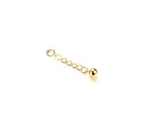 Qinhaixi Gold Necklace Extender, Solid Yellow Gold Bracelet Extension Necklace Chain Extender with Gold Bead, for Collar Choker Anklet