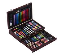 QINHYZA 123 Pcs Art Set in Wooden Case Painting Drawing Kit Crayons Oil Pastels Colored Pencils Markers Brushes Acrylic Paints