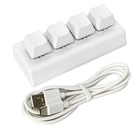 QINIZX Mini 4 Keys Macro Mechanical Keypad RGB Game Keyboard Portable One-Handed USB-C Fully Programmable Keys for Windows Mac OSU HID Standard Keyboard, Red Switches, RGB Backlight, Hot Swap