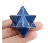 QINJEIJIE Lapis Lazuli Merkaba Crystal Natural Healing Stones Sacred Meditation Energy Generator 1" Reiki 3D Star Dodecahedron Crystal Grid Home Decor Protection Cleansing Spiritual Gifts