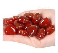 QINJIEJIE 10pcs Red Agate Healing Crystal Natural Heart Worry Stones Palm Stone Reiki Gem Set Wholesale Energy Balance Meditation Crystal Stones for Gifts