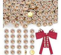 QINJIEJIE 200PCS Crystal Yellow Sew on Rhinestones Flower Claw 12MM Crystal Glass Metal Base Rhinestones for Crafting Bedazzling Garments for Sewing Hats Bags Clothes Shoes Belts Crafts Accessories