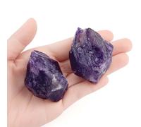 QINJIEJIE 2PCS Raw Crystal Healing Crystals Rough Stones Rocks Protection Energy Reiki Tumbling Divination Meditation Large Crystal 1.8"-2.2" Amethyst