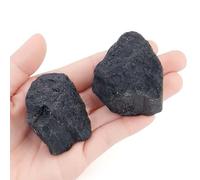 QINJIEJIE 2PCS Raw Crystal Healing Crystals Rough Stones Rocks Protection Energy Reiki Tumbling Divination Meditation Large Crystal 1.8"-2.2" Black Tourmaline