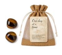 QINJIEJIE 2PCS Tigers Eye Crystal Gifts Worry Stones Healing Crystals