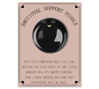 QINJIEJIE Black Obsidian Crystal Smiling Worry Stone Thumb Stones Anxiety Relief for Kids & Adults Pocket Hug Gift Healing Crystals Cute Small Calming Friendship Gifts