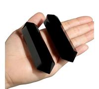 QINJIEJIE Black Obsidian Crystals Wand 1 PC Large Healing Crystal Tower 3.5" Natural Hexagonal Stones Points Meditation Divination Reiki Energy Balancing Gifts for Women Beginners