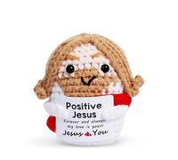QINJIEJIE Christmas Jesus Emotional Support Gift Postive Knitted Ornaments Cute Stuff Decor Good Luck Stress Relief Leaving Gifts for Colleagues Friends Teacher Presents for Women