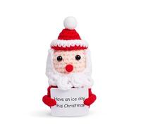 QINJIEJIE Christmas Santa Claus Doll Emotional Support Gift Cute Stuff Postive Knitted Ornaments Decor Good Luck Stress Relief Leaving Gift for Women Friends