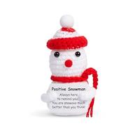 QINJIEJIE Christmas Snowman Emotional Support Gift Cute Stuff Postive Knitted Ornaments Decor Good Luck Stress Relief Leaving Presents for Friends Teacher for Women