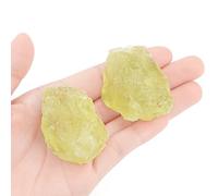 QINJIEJIE Citrine Large Crystal Healing Crystals 1.8"-2.2" 2PCS Raw Stone Rough Stones Rocks Protection Energy Reiki Tumbling Divination Meditation Crystals Gifts for Women
