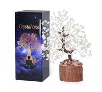 QINJIEJIE Clear Quartz Crystal Tree of Life Healing Crystals House Warming Gifts for Women Home Decoration Birthday Wedding for Mum Sister