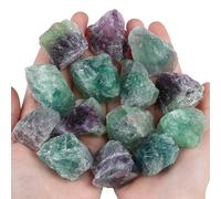 QINJIEJIE Colored Fluorite Crystal Large Crystal 200G Healing Crystals Gemstones Bulk Raw Stone Rough Stones Energy Protection Fountain Rocks Decoration Reiki Meditation for Beginners