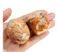 QINJIEJIE Crazy Lace Agate Large Crystals 1.8-2" Healing Crystals Natural Rocks Energy Protection Stones for Reiki Divination Meditation Anxiety Relief Crystal Gifts for Women 2PCS