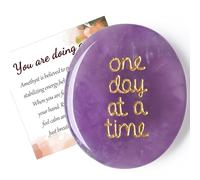 QINJIEJIE Crystal Gifts Amethyst Healing Crystals One Day at a Time Crystal