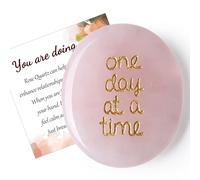QINJIEJIE Crystal Gifts Rose Quartz Healing Crystals One Day at a Time