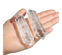 QINJIEJIE Crystals Clear Quartz Crystal Wand Large Healing Crystals Tower 3.5" Natural Hexagon Double Point Stones Meditation Reiki White Clear Quartz Protection Crystal Gifts for Women 1 PC