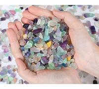 QINJIEJIE Cured Fluorite Crystal Polished Rock Fragments Natural Crushed Crystal Quartz Fragments Irregular Gems Home Decorative Plants Vase Filler Bottom Decorative 0.55lbs