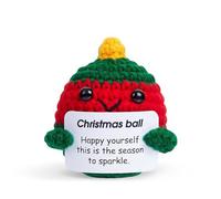 QINJIEJIE Emotional Support Gift Cute Stuff Christmas Baubles Postive Knitted Ornaments Decor Good Luck Stress Relief Leaving Gifts for Colleagues Friends Teacher Presents for Women
