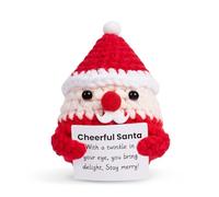 QINJIEJIE Emotional Support Gift Cute Stuff Christmas Santa Claus-mini Doll Postive Ornaments Decor Good Luck Stress Relief Leaving for Friends Teacher Presents for Women