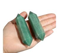 QINJIEJIE Green Aventurine Crystals Wand Large Healing Crystal Tower 3.5" Natural Hexagon Double Point Stones Meditation Divination Reiki Protection Crystals Gifts for Women 1 PC