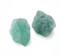 QINJIEJIE Green Fluorite Large Crystal Healing Crystals 1.8"-2.2" 2PCS Raw Stone Rough Stones Rocks Protection energy Reiki Tumbling Divination Meditation Crystals Gifts for women