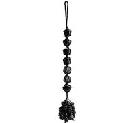 QINJIEJIE Healing Crystal Stone Hanging Black Obsidian Gem Decoration Rolling Stone Car Hanging Chakra Aura Meditation Good Luck Home Decoration Crystal Gifts
