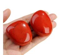 QINJIEJIE Red Jasper Crystal Healing Crystals 1.8-2.0" 2PCS Large Crystals Natural Rocks Energy for Reiki Divination Meditation Protection Stones Gifts for Women Beginners