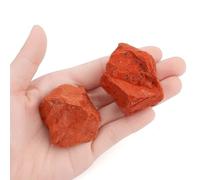 QINJIEJIE Red Jasper Healing Crystals 1.8"-2.2" 2PCS Raw Large Crystal Rough Stones Rocks Protection Energy Reiki Tumbling Divination Meditation Crystals Gifts for Women