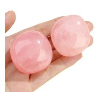 QINJIEJIE Rose Quartz Crystal 1.8-2" Quartz Healing Crystals Pink Natural Rocks Energy Protection Stones for Reiki Divination Meditation Anxiety Relief Large Crystals Gifts for Women 2PCS