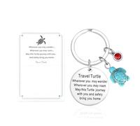 QINJIEJIE Travel Turtle Keyring Travel Gifts for Women Cute Tortoise Accessories Key Ring Family Holiday Adventure Birthday Graduation Good Luck Gift Travelling Gifts for Women Men