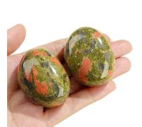 QINJIEJIE Unakite Large Crystals 1.8-2" Healing Crystals Natural Rocks Energy Protection Stones for Reiki Divination Meditation Anxiety Relief Crystal Gifts for Women 2PCS