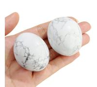 QINJIEJIE White Howlite Crystal Healing Crystals 1.8-2.0" 2PCS Large Crystals Natural Rocks Energy for Reiki Divination Meditation Protection Stones Gifts for Women Beginners