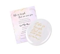 QINJIEJIE Worry Stone Clear Quartz Crystal Healing Crystals Thumb Stone Gift Set with Card, Anxiety Relief for Adults, Inspirational Mindfulness Spiritual Gifts for Women Men